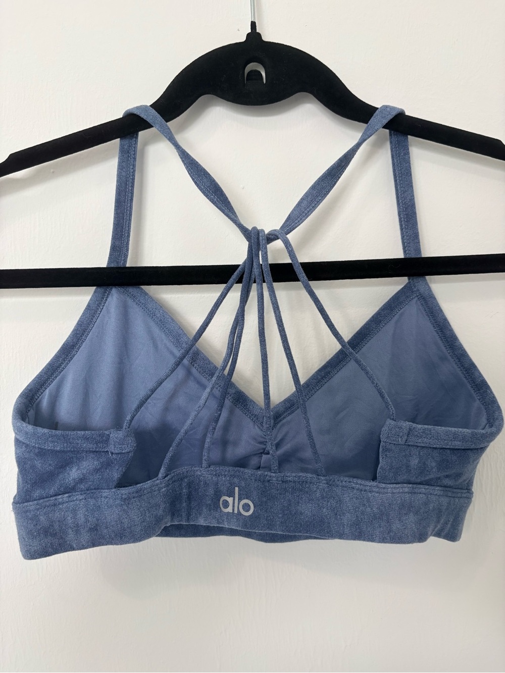 Alo Yoga Sunny Strappy Bra Light Support Sz XS Indigo Acid EUC - Picture 4 of 7